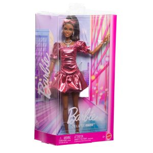 Barbie Deluxe Style Docka Svart med rosa bubble klänning no6 – Barbie – Leksaksaffären