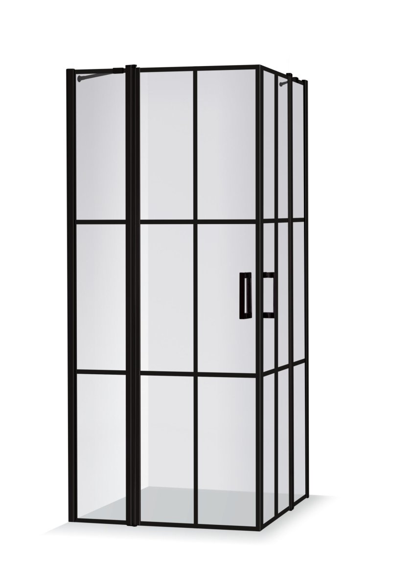 Diagonalhörna Noblesse Diagonal Cube, Svart Duschbyggarna