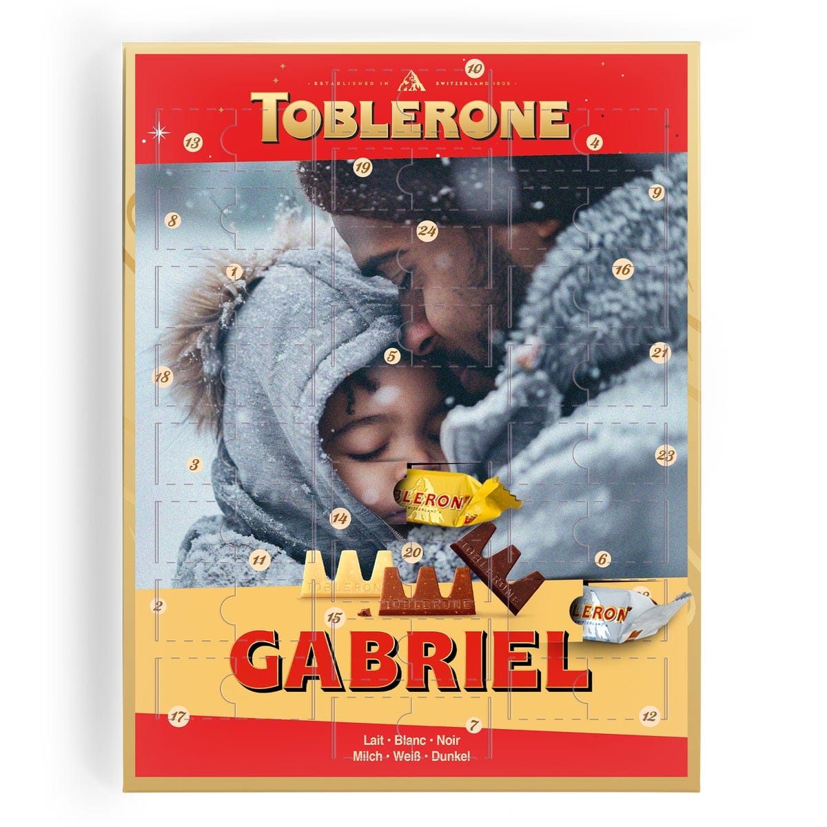 Personlig adventskalender – Varumärke Toblerone