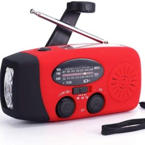 Vevradio med solcell och powerbank